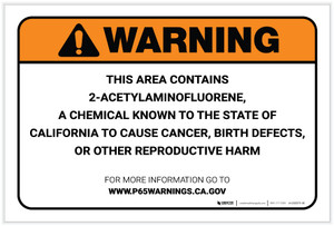 Warning: Prop 65 2 Acetylaminofluorene - Label